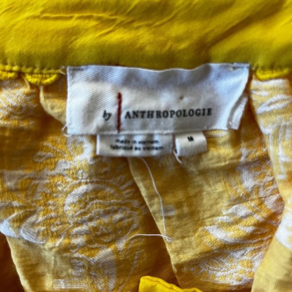 Anthropologie Yellow and White Blouse - Picture 8 of 8